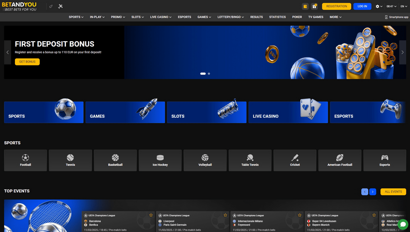 Ponudba stav stavnice Betandyou